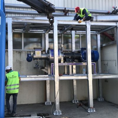 Steel construction installation